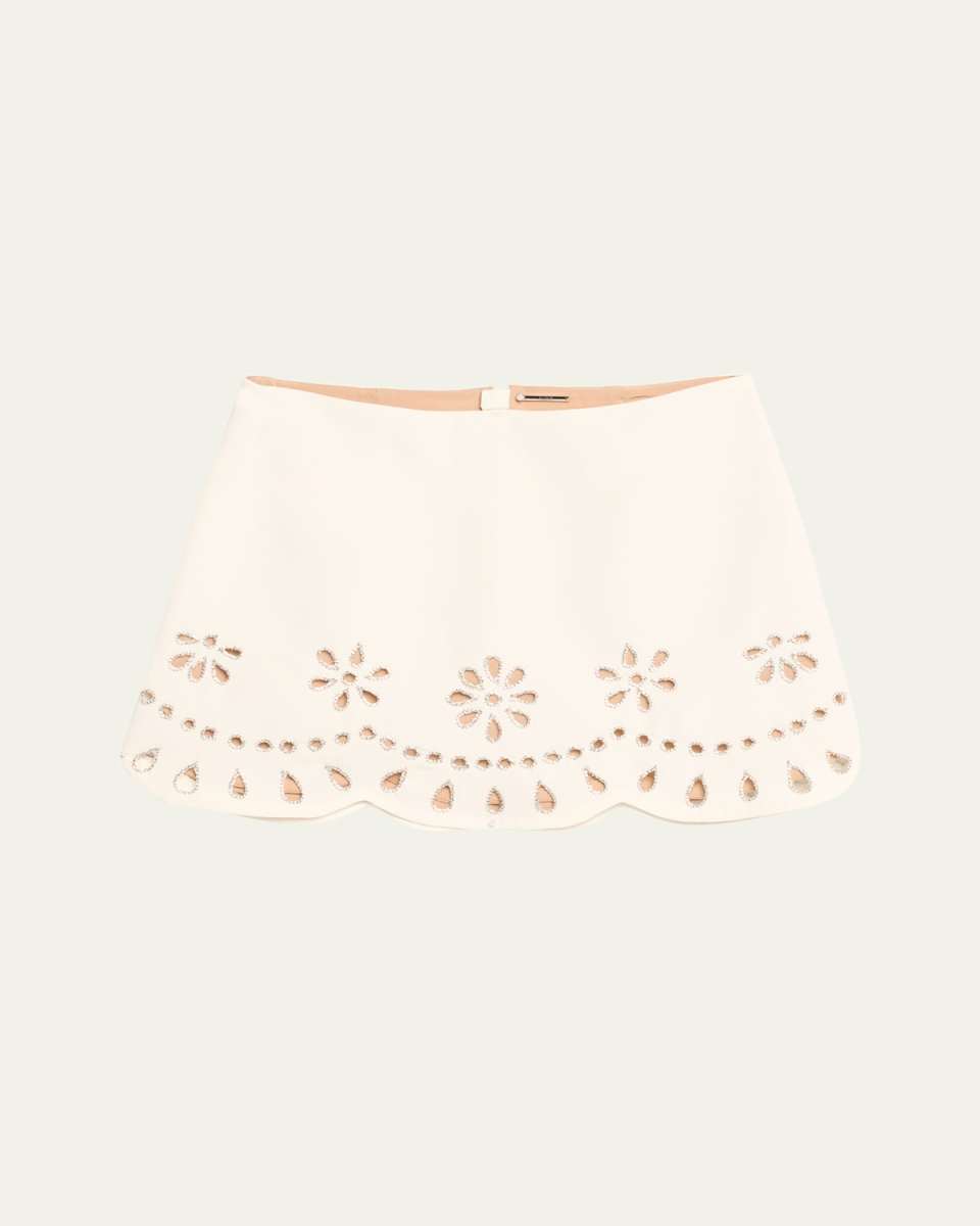 Etra Embellished Cut-Out Mini Skirt